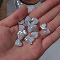 11-12mm non percé demi-trou percé en forme de coeur perles d'eau douce cultivées baroque perles en vrac pour la fabrication de bijoux à bricoler soi-même