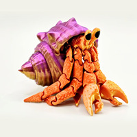 Model Cangkang Kepiting Berartikulasi Cetak 3D dengan Sendi yang Dapat Digerakkan, Ornamen Kreatif Keren untuk Meja, Dekorasi Ruangan Rumah yang Menyenangkan, Kerajinan Seni