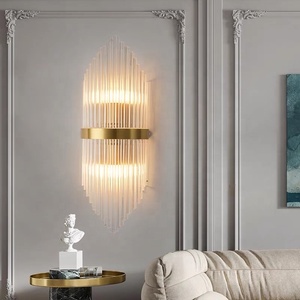 <span class=keywords><strong>Applique</strong></span> murale moderne dorée en verre cristal, produit de luxe, style européen, lampe de chevet, éclairage d'intérieur, lumière blanche, pour une entrée - Product Image 3