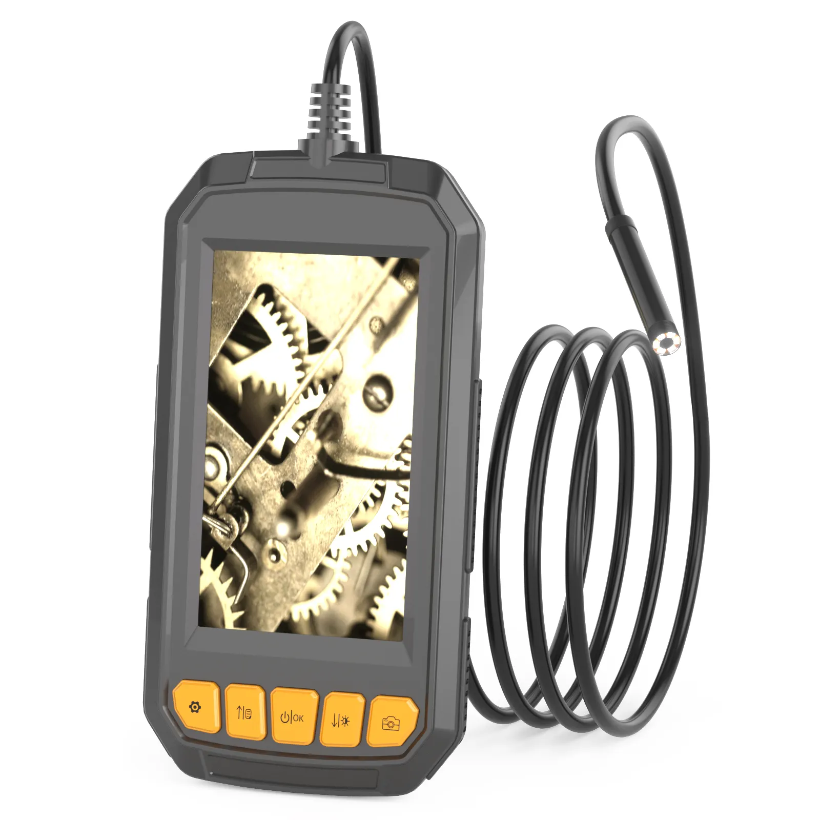 Caméra d'inspection portative 2m DiGear 8mm, écran 4.3 pouces, câble dur flexible industriel, endoscope caméra endoscopique