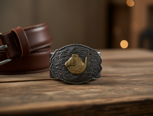 Fibbia Rotonda Grande in Lega Argento Opaco Nero 5.0cm con Placcatura - Product Image 2