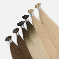 Blonde Pré Collé Pointe Plate Remy Cheveux Doux Italien Kératine Pointe Cheveux Pointe Plate Extensions de Cheveux Humains