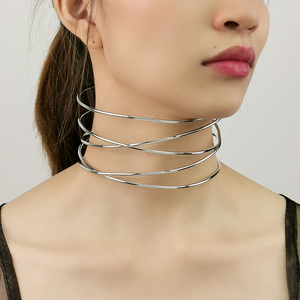 Collier enfant à deux couleurs ajustables, collier en style rétro, Simple, torsadé, pour femmes - Product Image 6