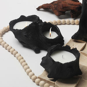 LANJO Vente en gros de pots à bougies en ciment et béton, style racine d'arbre, faits à la main, artistiques, rustiques, pour la décoration de la maison, imprimés UV - Product Image 4