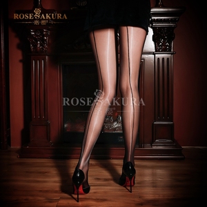 Collants Aurora Series 5D avec ouverture ou non au niveau du bas, couture arrière optionnelle, finition brillante, collants sexy Rosesakura 7386/7387 - Product Image 3