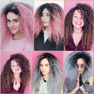 14 inch afro xoăn tổng hợp phần mở rộng tóc nước sóng Crochet Bím Tóc Xoắn Tóc bện nhuộm tổng hợp phần mở rộng tóc - Product Image 6