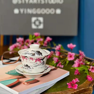 Taza de Té de Cerámica de Estilo Chino Retro de Alta Calidad con Impresión por Transferencia de Agua, Precio Competitivo, Juego de Regalo Empresarial - Product Image 1