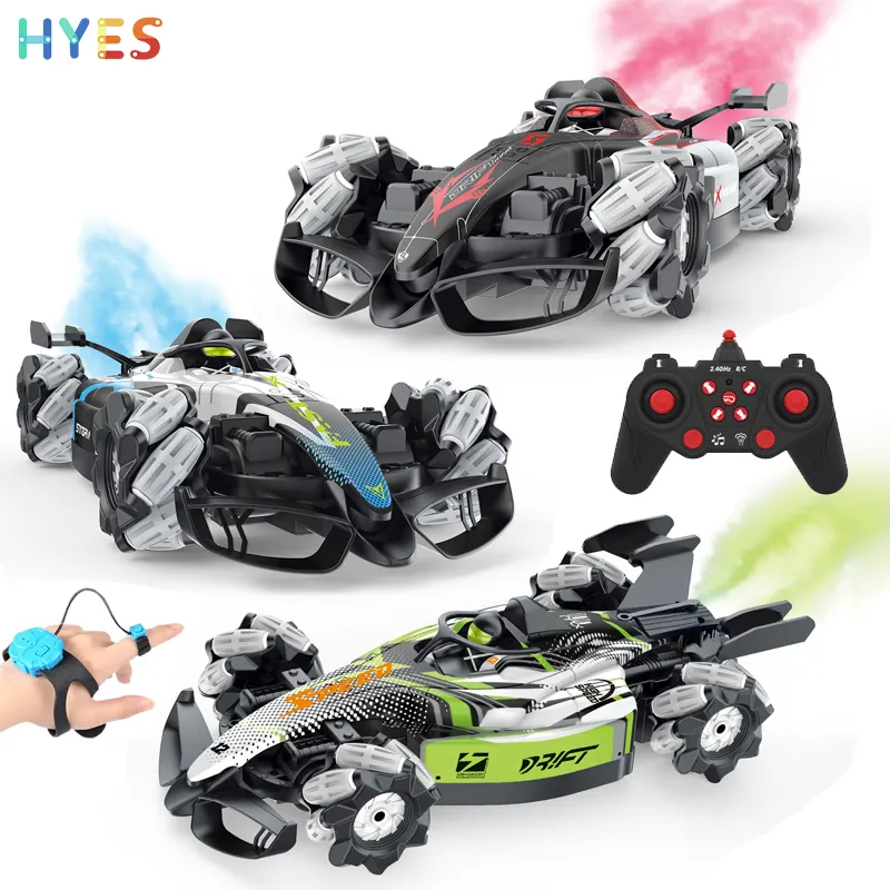 Huiye Dual 2.4G Spray Rc Car Fun Universal Wheel Remote Control Car con luci a LED che guidano speidly Rc Car Toys per adulti bambini