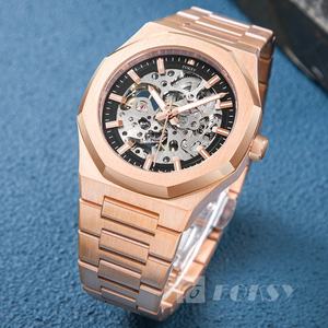 <span class=keywords><strong>Montre</strong></span> de luxe pour hommes vente en gros à bas quantité minimale de commande personnalisé de haute qualité squelette automatique mécanique <span class=keywords><strong>montre</strong></span>-<span class=keywords><strong>bracelet</strong></span> hommes <span class=keywords><strong>montre</strong></span> avec logo - Product Image 4