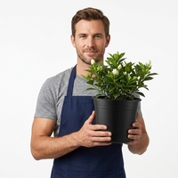 Grand pot de fleurs de jardin classique en résine plastique noire, épaissi, de type gallon, pour roses et hortensias, avec contrôle racinaire respirant et trou de drainage