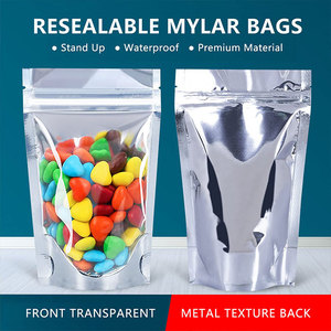 Resealable Silver Back Clear Front Window Stand up Pouches 14cm <strong>X</strong> 20cm Aluminum Foil for Doypack Food Storage Zip Lock - Product Image 5