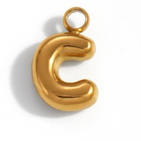 SUMMLY Tendance Vintage Simple Plaqué Or 18 Carats Acier Inoxydable Étanche Mini Breloques Lettres Accessoires Bijoux de Mode