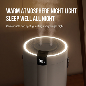 Humidificador Ultrasónico Blanco de 1.5L con Doble Rociador, Relleno Superior, Pantalla Digital, Luz Nocturna, Portátil, de Sobremesa para el Hogar - Product Image 3