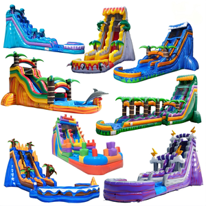 Bateau gonflable pirate avec toboggan aquatique, piscine à éclaboussures, drapeaux Tête de Mort et Jolly <span class=keywords><strong>Roger</strong></span> pour festival en plein air - Product Image 5