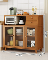 Buffet de rangement multifonctionnel de luxe tout-en-un mural étroit pour la maison, en bambou, pour cuisine et salon