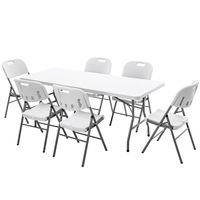 Fabrikpreis 4ft 6ft 8ft Outdoor Klappbarer Tragbarer Party-Hochzeits-Bankett-Ess-Camping-Wander-Plastiktisch und -Stuhl für Veranstaltungen