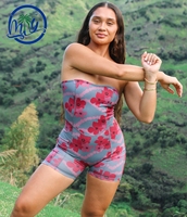 Maillot de bain une pièce grande taille pour femme, sportif, très élastique, personnalisé, imprimé floral, vente en gros, tenue de plage