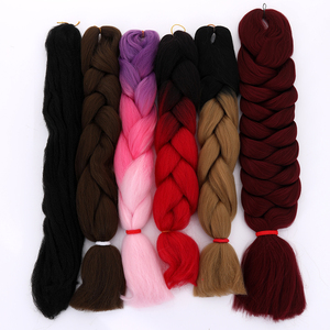 JINRUILI 3X <span class=keywords><strong>Xpress</strong></span> Ombre, Cabello Sintético Preestirado Fácil de Trenzar, Afro Jumbo Crochet, Extensiones de Cabello para Mujeres Negras - Product Image 1