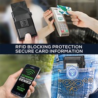 Dompet Kartu Magnetik Minimalis 2 in 1 dengan Tombol Tekan, Dompet Popup Mag Safe untuk Pria
