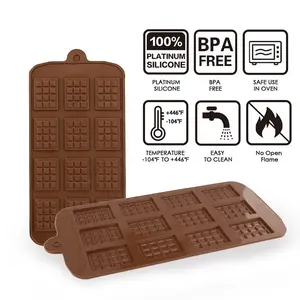 Gloway Diy Baking Tools Free Sample Non-Stick Candy & Chocolate Molds Tray Customized Chocolate Silicone Bar Mold