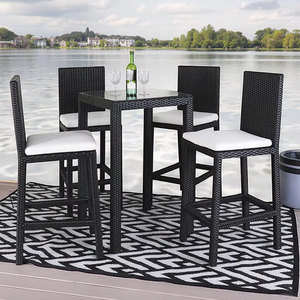 Sillas Semi-bar Patio alto Taburetes de mostrador blancos nórdicos Juegos de Bar Tiki para exteriores baratos Sillas y mesas de bar - Product Image 4