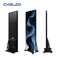 Afficheur numérique LED intérieur P1.53, bannière pliable, affichage 3840Hz haute fréquence de rafraîchissement, contrôle Wi-Fi, écran LED mobile avec roues