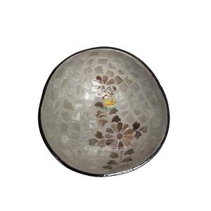 Hot Selling New Design Coconut Shell Bowl Inlaid Pearl <b>Tableware</b> Utensil Handicraft for Daily Use from Vietnam - Product Image 6