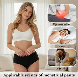 Bragas Menstruales <span class=keywords><strong>de</strong></span> Nuevo Diseño Sin PFAS, Tallas XXS-2XL, <span class=keywords><strong>de</strong></span> Algodón para Adolescentes, 4 Capas, a Prueba <span class=keywords><strong>de</strong></span> Fugas, Suaves y Cómodas, Color Claro, Cintura Alta, Flujo Abundante - Product Image 3