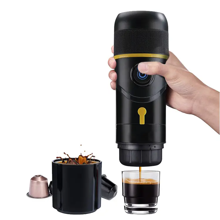 Wholesale automatic portable coffee maker capsule italian car heated coffee machine with coffee powder tragbare kaffeemaschine