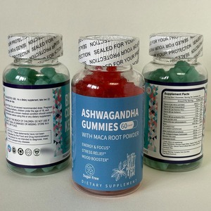 Gomitas de Ashwagandha OEM con polvo de raíz de Maca, 60 unidades, suplemento dietético sin azúcar para energía, concentración, alivio del estrés y mejora del estado de ánimo. - Product Image 4