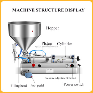 Remplisseuse pneumatique semi-automatique <span class=keywords><strong>de</strong></span> bouteilles en verre <span class=keywords><strong>de</strong></span> rouge à lèvres <span class=keywords><strong>de</strong></span> lait beurre d'arachide et d'eau pour miel CE <span class=keywords><strong>de</strong></span> 1 litre - Product Image 4