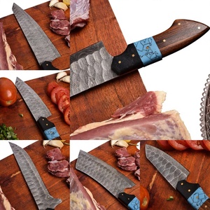 UMAR FAROOQ CUTLERY KITCHEN WARE Juego de Cuchillos de Chef de 5 Piezas, Hechos a Mano, de Acero de Damasco de 33 Capas, con Mango de Madera Ambidiestro, Duraderos y Afilados - Product Image 5