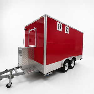 Remorque de restauration de rue carrée en acier inoxydable, camion de restauration mobile pour hamburgers, couleur personnalisable, adapté à une utilisation en extérieur - Product Image 1