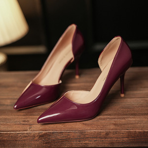 Zapatos de Tacón D'Orsay 6687A, Tacones de Aguja con Punta en Pico, de Charol, Cómodos, para Mujer, Estilo Slip-On, Color Sólido, para Oficina - Product Image 1