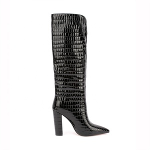 Open Knee Shaft Chunky Heel <b>Boots</b> Pointy Toe Stone Print Shoes 2022 Autumn Winter <b>Slip</b>-<b>on</b> Warm <b>Boots</b> for Lady Size 47 - Product Image 6