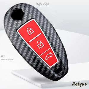 Porte-clés de voiture en fibre de carbone pour <span class=keywords><strong>Suzuki</strong></span> <span class=keywords><strong>Ignis</strong></span> S cross Grand Vitara Swift Kizashi SX4 Baleno Ertiga Accessoires - Product Image 4