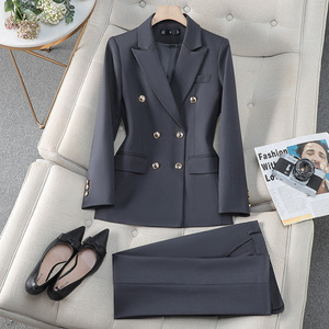 Áo khoác vest công sở cao cấp màu đen mùa thu đông dành cho nữ, kiểu Hàn Quốc, thời trang, lịch sự. - Product Image 3