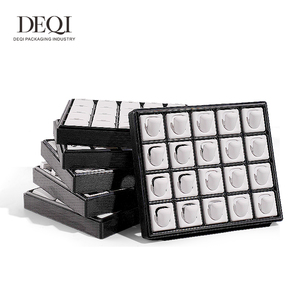 DEQI Portable Moden Style Jewelry <strong>Display</strong> Tray Jewelry <strong>Display</strong> Tray <strong>Ring</strong> Earring Pendant <strong>Display</strong> Organizer Plastic Jewelry Tray - Product Image 1