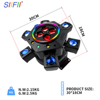 Nouvelle lampe à tête mobile à six bras de 150 W pour Halloween, effet 4 yeux d'abeille et télécommande pour DJ professionnel sur scène