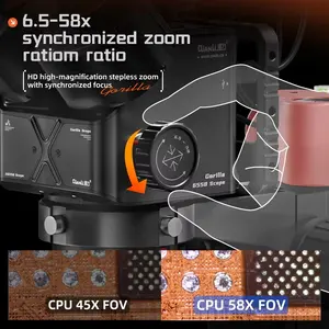 QIANLI 6558 삼안 전자 현미경 6.5X-58X 줌 모바일폰 PCB 수리용 고릴라 6.5X-58X 줌 전자 삼안 현미경 - Product Image 3