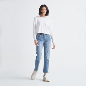 Women Relaxed Fit <strong>Bamboo</strong> Long Sleeve Cropped Top <strong>t</strong> <strong>Shirt</strong> for Women Made With Organic <strong>Bamboo</strong> and Natural Cotton Fabrics With logo - Product Image 3