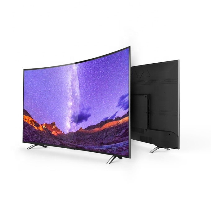 Toptan kavisli/düz ekran TV QLED televizyon 4K akıllı TV 32 43 50 55 65 inç dijital DVB-T2/S2 UHD kavisli led tv