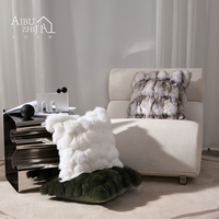 AIBUZHIJIA housse de coussin en fourrure douce en peluche décoration de la maison taie d'oreiller salon housse d'oreiller décorative en peluche Shaggy