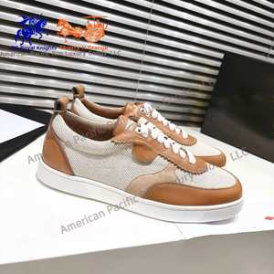 Zapatos de Skate de Cuero Genuino de Diseño de Lujo para Hombre, Estilo Retro, Casuales, Modernos, Cómodos, con Cordones, Estilo Louboutin - Product Image 1