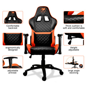 Silla <span class=keywords><strong>Gamer</strong></span> Ergonómica Cougar Custom Home para Juegos y Oficina, con Reposabrazos, Diseño <span class=keywords><strong>Scorpion</strong></span>, Silla de Carreras de PU con Reposapiés - Product Image 3