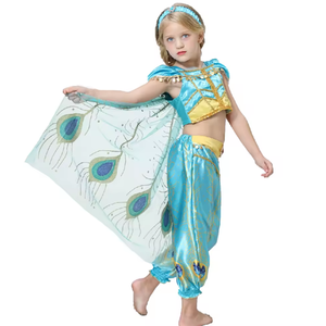 Nouvelle Collection : Costumes de Fête d'Halloween pour Filles, Enfants, <span class=keywords><strong>Aladdin</strong></span>, <span class=keywords><strong>Jasmine</strong></span> et Elsa, pour Anniversaire, Cosplay - Product Image 4