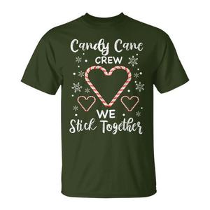 T-shirt Candy Cane Crew Heart Holiday Family, maglietta per pigiama natalizio - Product Image 1