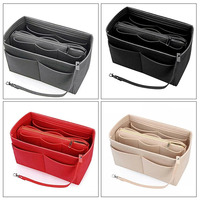 Organizer Tas Premium dari Bahan Felt, Tas Dalam Tas Multi-Kantong untuk Tas Tangan, Pembentuk Tas Tote, Tas Kosmetik, Organizer Perjalanan