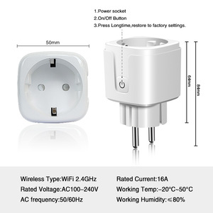 Smart <b>Wifi</b> Socket Eu <b>Plug</b> With Voice Control And Timer Function For Home Automation - Product Image 4