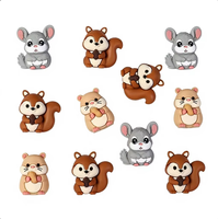 Perles en silicone 3D personnalisées en forme d'animaux, qualité alimentaire, motif dessin animé (hamster, écureuil), perles focales pour chaîne de sucette DIY, stylo perlé, porte-clés